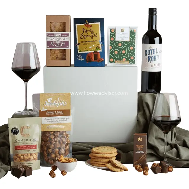 Malbec and Treats Hampers (Vegan) - Birthday