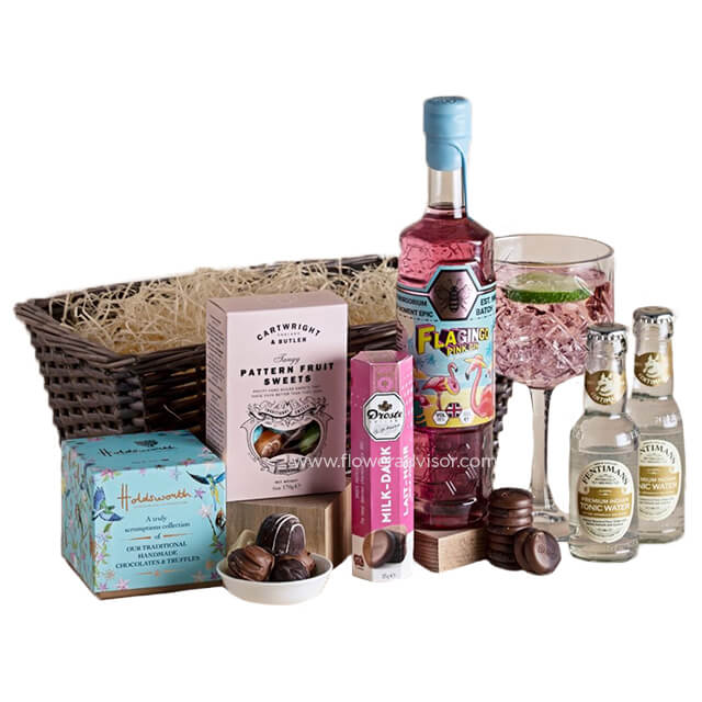 Flagingo Pink Gin Hamper - Gourmet Hampers