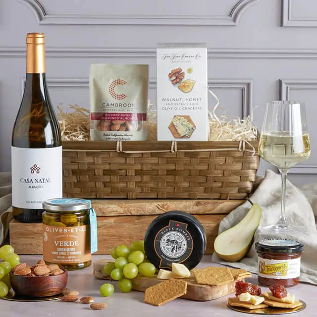 Luxury White Wine, Cheese & Quince Hamper - Anniversary