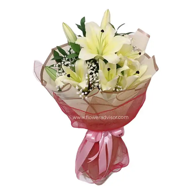 Medium Lilies Bouquet - Spring Brightness